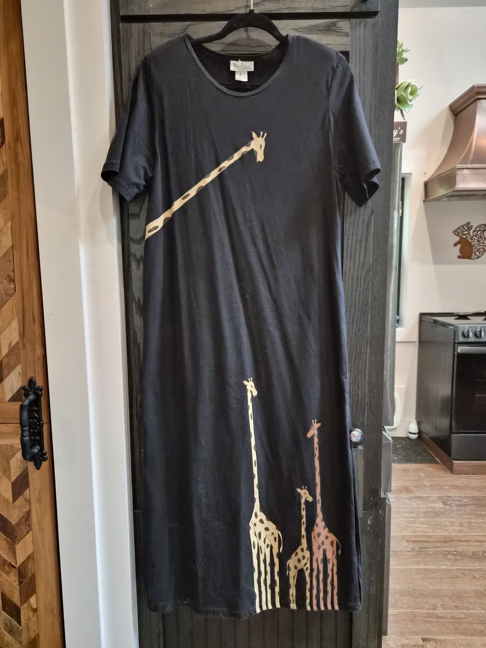 Black Giraffe Print Dress - Fine Line